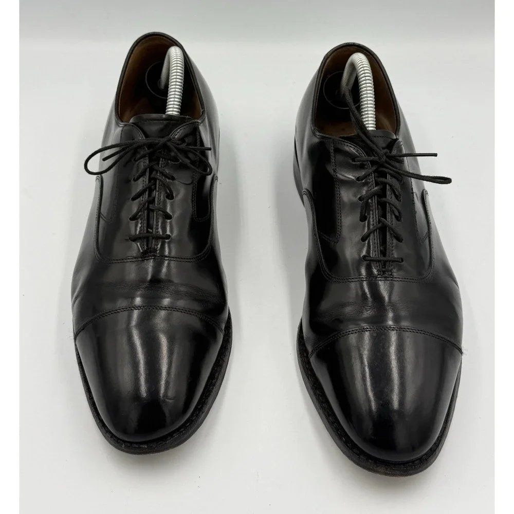 Johnston And Murphy Cap Toe Oxford Shoes Men's 9.5 Black Classic Lace Up Dress - Picture 3 of 8